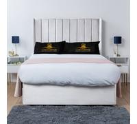 UK Bed Furniture Bella Wingback Divan Bed Base with 54 Inch Headboard - No Storage in White | Size: Super King UK Bed Furniture White Super King