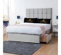 UK Bed Furniture Florence Divan Bed with 2 Drawers Foot End & 26 Inch headboard in Silver | Size: Small Double UK Bed Furniture Silver Small Double