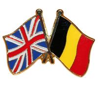 UK & Belgium Friendship Flag Pin Badge