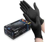 UK BEST BRANDS (100) Black Nitrile Disposable Gloves (extra large) - heavy duty - tattooist tattoo mechanic - latex and powder free