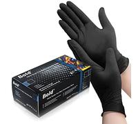 UK BEST BRANDS (100) Black Nitrile Disposable Gloves (medium) - heavy duty - tattooist tattoo mechanic - latex and powder free