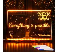 UK BEST SELLERS LED Note Board with Colors - LED Light-Up Acrylic Message Board with 7-Color Pen & Stand, LED Drawing and Writing Board for Fun, Arts, Doodle, Notes for Office, School & Home (30 × 20