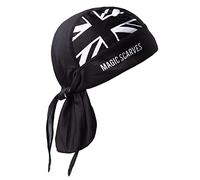 UK Black Union Jack Bandana Adjustable Cap Sweat Absorbing Headscarf Anti-UV Head Wear Protection Breathable Head Wrap