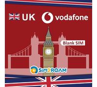 UK blank sim card(Use Vodafone network) | | for iOS Android 5G 4G LTE Smart Phones | Talk SMS Data | Triple Cut 3 in 1 Simcard - Standard Micro Nano | No Contract Cellphone Plan | UK Coverage