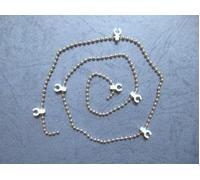 uk-blindparts CHROME VERTICAL BLIND LINK BEAD CHAIN WITH WHITE CLIP FOR 5" (127MM) SLATS (50 LINKS)
