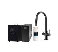 UK BRASSWARE Ukb 4-In-1 Instant Boiling & Chilled Water Tap, Gun Metal Pull Out Spout