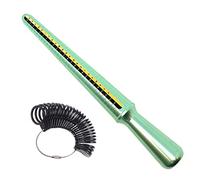 UK British Black Finger Sizer & Green Aluminum Ring Mandrel Measurer Stick Tool Size A-Z