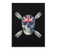 UK British Flag Skull Paddles Wall Art Canvas Artwork Posters Unframe