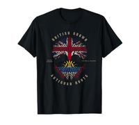 UK British Grown Antiguan Roots DNA Antigua & Barbuda Flag T-Shirt