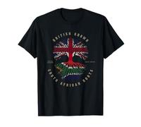 UK British Grown South African Roots DNA South Africa Flag T-Shirt