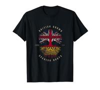 UK British Grown Spanish Roots DNA Spain Flag T-Shirt