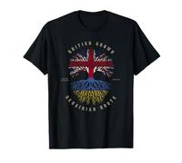 UK British Grown Ukrainian Roots DNA Ukraine Flag T-Shirt