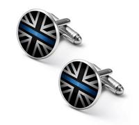 UK British Jack Flag Thin Blue LINE Cufflinks Funny Cuff Links for Men Father Dad Wedding Christmas Shirts