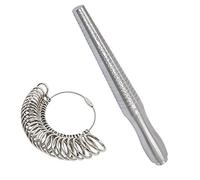 UK British Metal Ring Stick & 26Pc Finger Sizer Mandrel Measurer Tool Size A-Z+5
