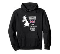 UK BRITISH PATRIOT UNITED KINGDOM RESTORE COMMON SENSE PARTY Pullover Hoodie