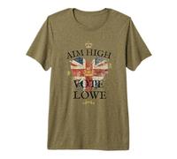 UK British Proud Britain Patriots AIM HIGH Vote Lowe Heart Premium T-Shirt