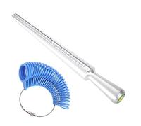 UK British Silver Metal Ring Mandrel & Blue Finger Sizer Measurer Stick Size A-Z