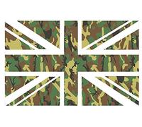 UK British Union Jack Flag Design With Green Army Camo Camouflage Vinyl Car Sticker Decal 110x70mm