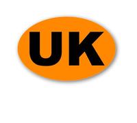 UK Car Sticker For Europe Black-Orange CAR VAN DECAL STICKER