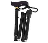 UK care Direct Height Adjustable Ice-Tip Winter Walking Stick - Lightweight Aluminum Shaft with Spiked Tip for Extra Traction on Snow, Ice and Mud, Maximum User Weight 18 Stone/115kg (Black, 1 Pack)