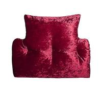 UK Care Direct Lumbar Cushion Crushed Velvet Cover Lightweight Hollowfibre Filled [ H 58cm (23") x W 69cm (27") x D 12cm (5")], Provide Back Support and Improve Sitting Posture (Red)