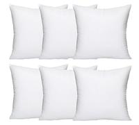 UK Care Direct Pack of 6 Cushion Inserts 45cm x 45cm - 18 x 18 Cushion Insert - White Square Cushions; Hypoallergenic Cushion Inner - Bounce Back Cushion Pads for Sofa & Couches - Pack of 6