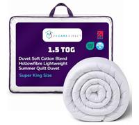 UK Care Direct Slight Second 1.5 Tog Summer Super King Duvet - Soft Cotton Blend Hollowfibre Quilt, OEKO-TEX Certified, Made in Britain, Machine Washable, Anti Allergy Bedding