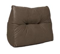 UK Care Direct Triangular Wedge Armchair Pillow, Brown, Bed Lumbar Support Reading Backrest Cushion Faux Suede Fabric with Super Bounce Hollowfibre Orthopaedic Support - 20 x 50 x 60 cm