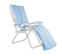 UK Care Direct Zero Gravity Sun Lounger Cushion Set of 1 - Sky Blue Outdoor Recliner Topper 190cm with Thick Cotton Blend Filling & Secure Elastic Straps - Machine Washable Garden Chair Pad