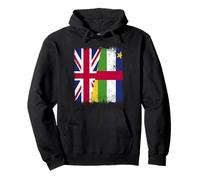 UK Central African Republic Half Flag British CAR Roots Pullover Hoodie