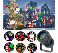 (UK) Christmas LED Laser Projector Light Snowflake Elk Projection Lamp Stage Indoor Lighting Decoration