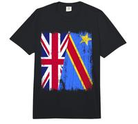 UK Congo Half Flag British Congolese Pride Jersey Comfort Colors Adult Heavyweight T-Shirt
