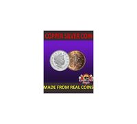 UK COPPER SILVER COIN 10p - 2p MAGIC TRICK / MADE FROM REAL COINS!