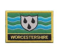 UK County Flag Patch All Counties Embroidered 9.5 x 6 cm Iron-On or Sew-On Badge Applique British Emblem for Jacket Backpack Clothes DIY Crafts (Worcestershire)