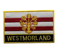 UK County Flag Patch All Counties Embroidered 9.5 x 6 cm Iron-On or Sew-On Badge Applique British Emblem for Jacket Backpack Clothes DIY Crafts (Westmorland)
