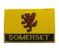 UK County Flag Patch All Counties Embroidered 9.5 x 6 cm Iron-On or Sew-On Badge Applique British Emblem for Jacket Backpack Clothes DIY Crafts (Somerset)