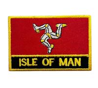 UK County Flag Patch All Counties Embroidered 9.5 x 6 cm Iron-On or Sew-On Badge Applique British Emblem for Jacket Backpack Clothes DIY Crafts (Isle of Man)