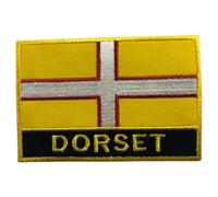 UK County Flag Patch All Counties Embroidered 9.5 x 6 cm Iron-On or Sew-On Badge Applique British Emblem for Jacket Backpack Clothes DIY Crafts (Dorset)