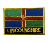 UK County Flag Patch All Counties Embroidered 9.5 x 6 cm Iron-On or Sew-On Badge Applique British Emblem for Jacket Backpack Clothes DIY Crafts (Lincolnshire)