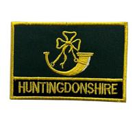 UK County Flag Patch All Counties Embroidered 9.5 x 6 cm Iron-On or Sew-On Badge Applique British Emblem for Jacket Backpack Clothes DIY Crafts (Huntingdonshire)