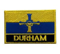 UK County Flag Patch All Counties Embroidered 9.5 x 6 cm Iron-On or Sew-On Badge Applique British Emblem for Jacket Backpack Clothes DIY Crafts (Durham)