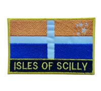 UK County Flag Patch All Counties Embroidered 9.5 x 6 cm Iron-On or Sew-On Badge Applique British Emblem for Jacket Backpack Clothes DIY Crafts (Isles of Scilly)