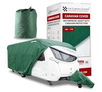 UK Custom Covers Caravan Cover - Breathable Camper Winter Cover with Matching Caravan Hitch Cover for All-Weather Outdoor Protection (Size 14-17ft, Green)