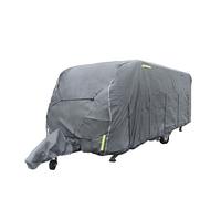 UK Custom Covers CC-GREY Caravan Cover 4 Ply Breathable Heavy Duty with FREE Hitch Cover - Grey (12-14ft)