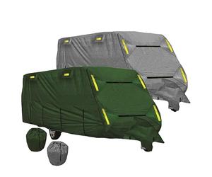 UK Custom Covers CC-GREY Caravan Cover 4 Ply Breathable Heavy Duty with FREE Hitch Cover - Grey (14-17ft)