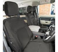 UK Custom Covers Compatible/Replacement For Land Rover Defender 110 (2020 Onwards) Front Seat Covers Tailored (Black) - SC542B