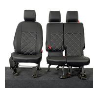 UK Custom Covers Fits Ford Transit Connect Active (2020-2024) Leatherette Front Seat Covers Tailored (Black) - SC884BAD3