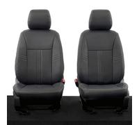 Uk Custom Covers Ford Ranger Wildtrak 2016-2023 Black Front Leatherette Seat Covers - Ivory Block Stitch