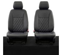 Uk Custom Covers Ford Ranger Wildtrak 2016-2023 Black Front Leatherette Seat Covers - Ivory Single Diamond Bentley Stitch