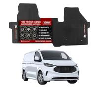 UK Custom Covers Ford Transit Custom Floor Mats - Tailored Fit Heavy Duty Rubber Van Mats, Waterproof & All Weather for Manual Transmission 2023 Onwards (10mm, Manual)